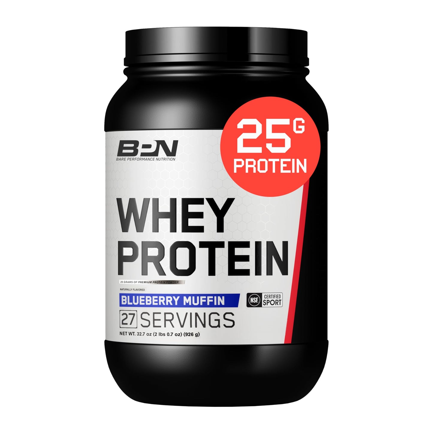 Bare Performance Nutrition BPN Whey Protein + Casein Protein Powder Blend, Blueberry Muffin, 32.8 oz