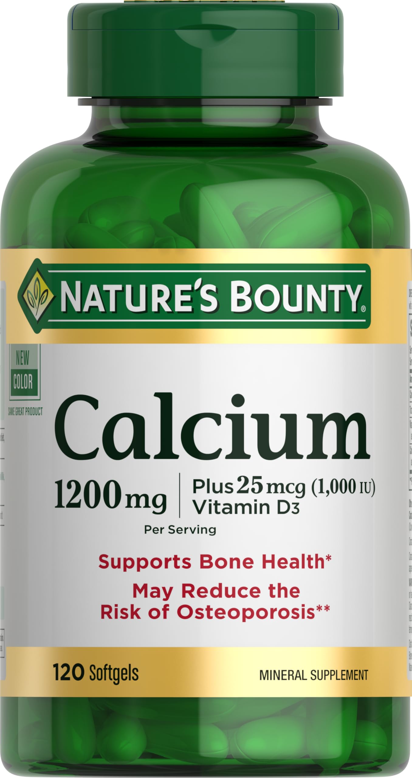 Nature's Bounty Calcium 1200mg with 1000 IU Vitamin D3 Softgels 120