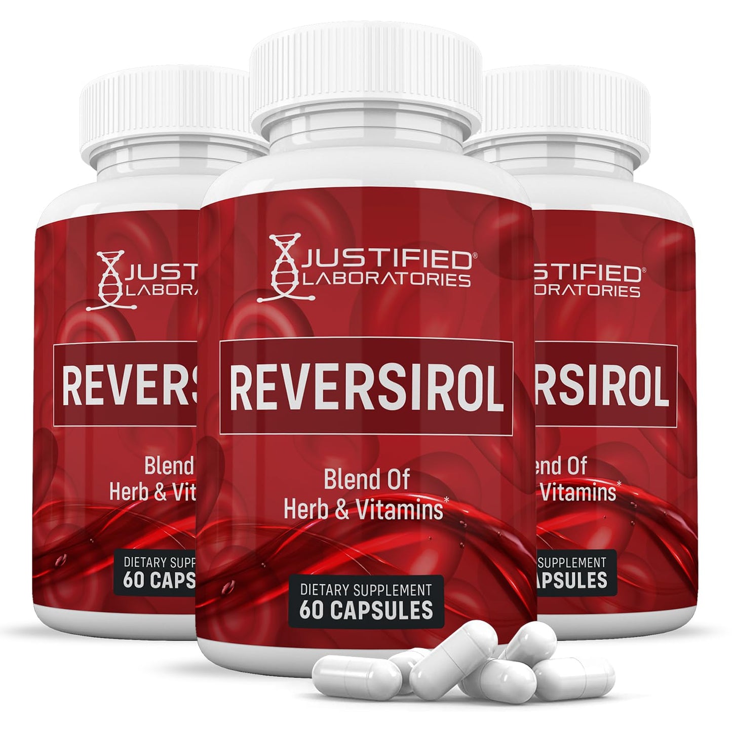 Justified Laboratories Reversirol Advanced Formula 620MG Formula Supplement 180 Capsules
