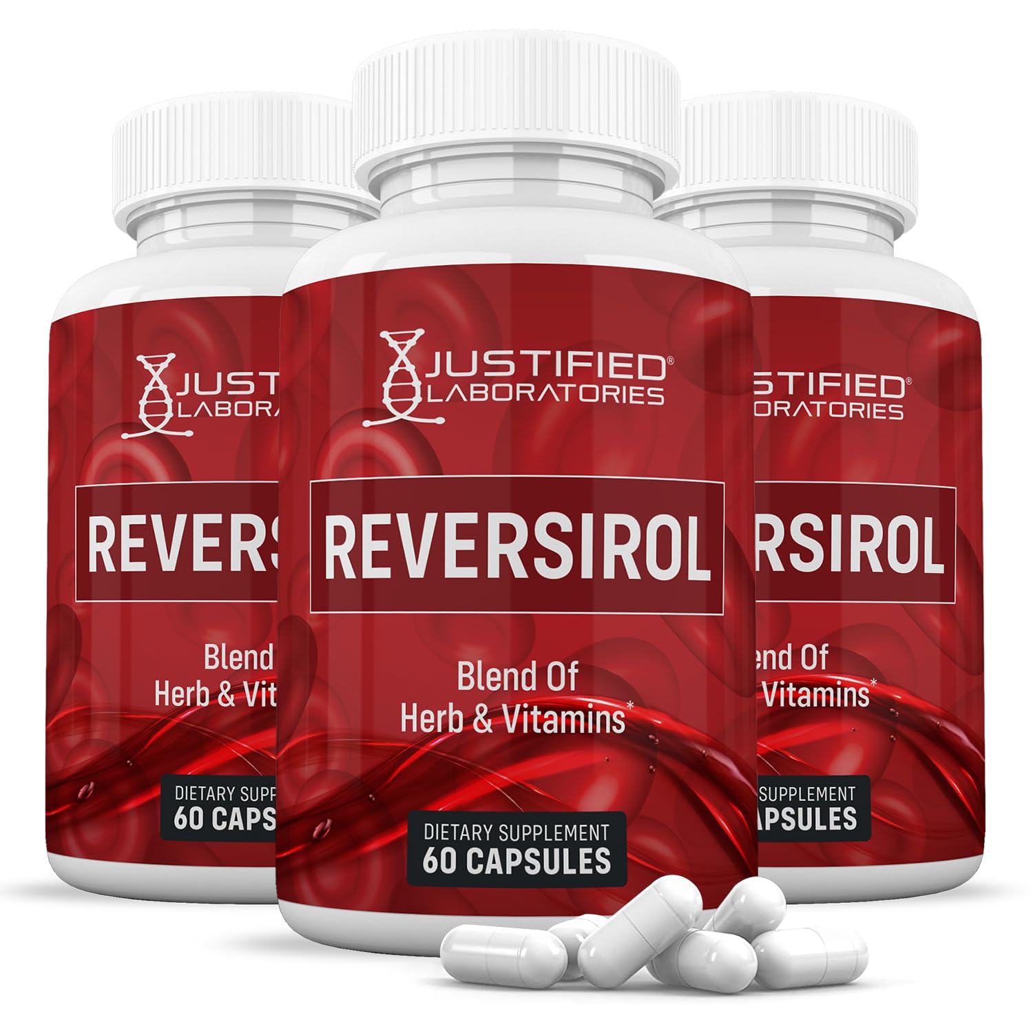 Justified Laboratories Reversirol Advanced Formula 620MG Formula Supplement 180 Capsules