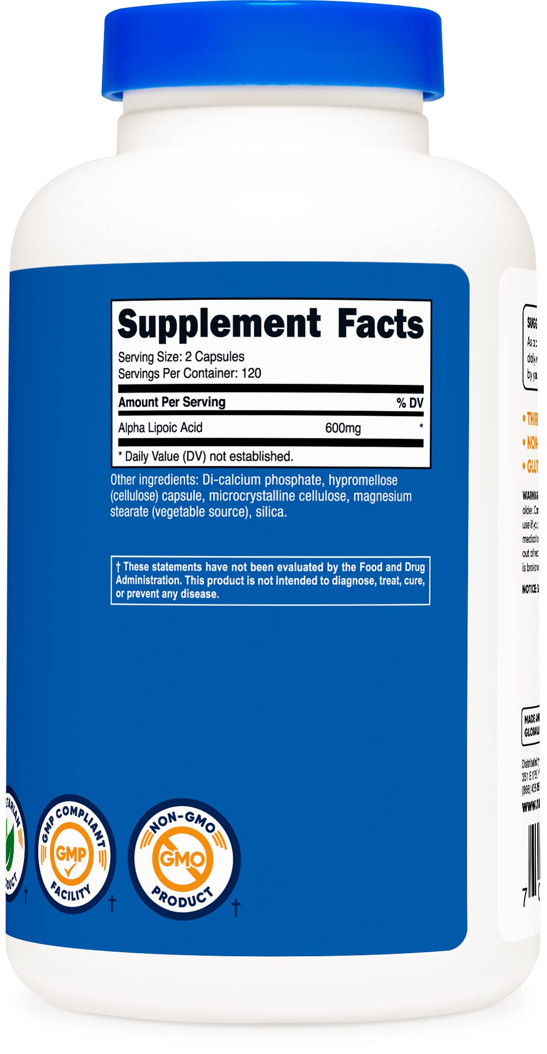 Nutricost Alpha Lipoic Acid 600mg Vegetarian Capsules, 720 Capsules