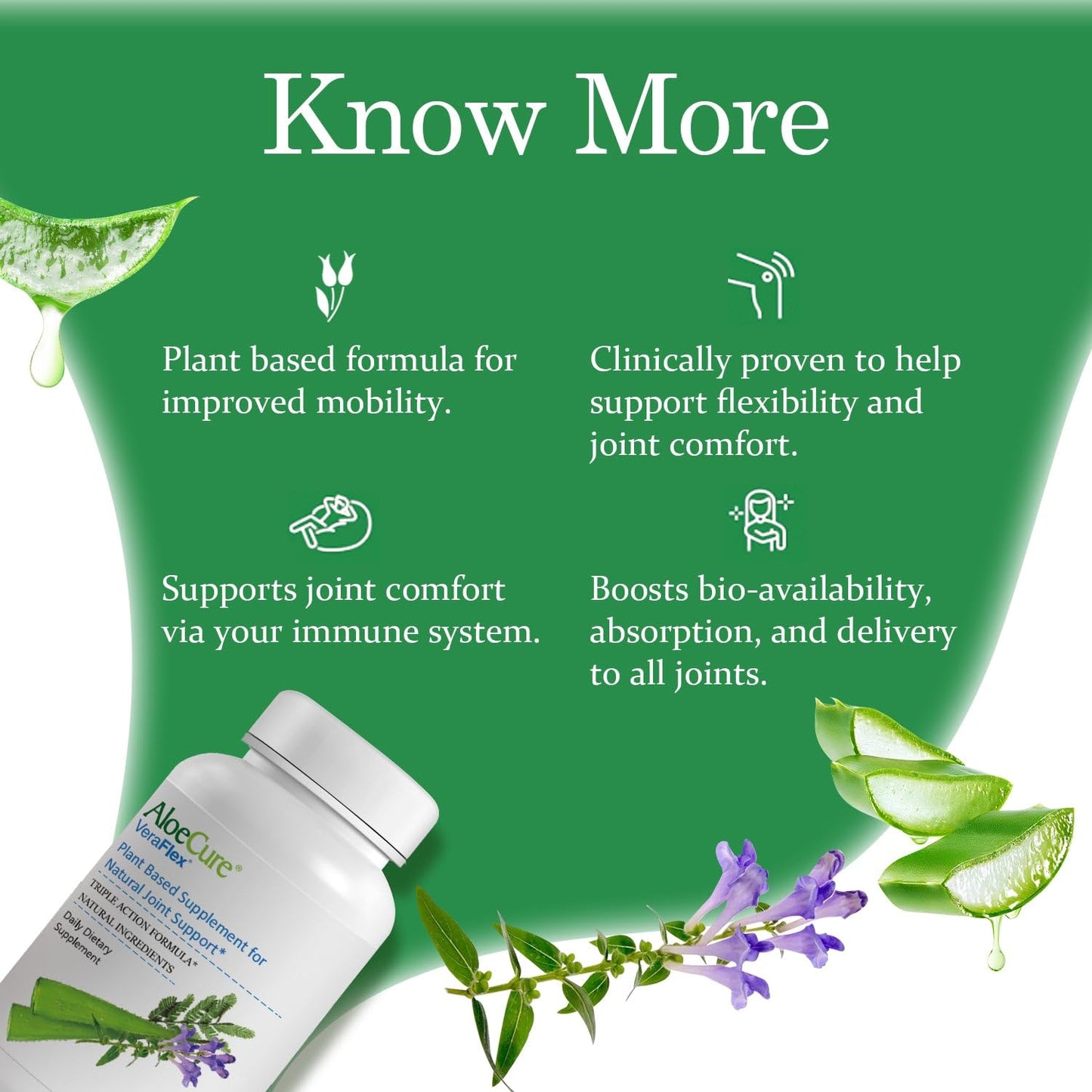 AloeCure VeraFlex Natural Joint Support Capsules, 6 Bottles
