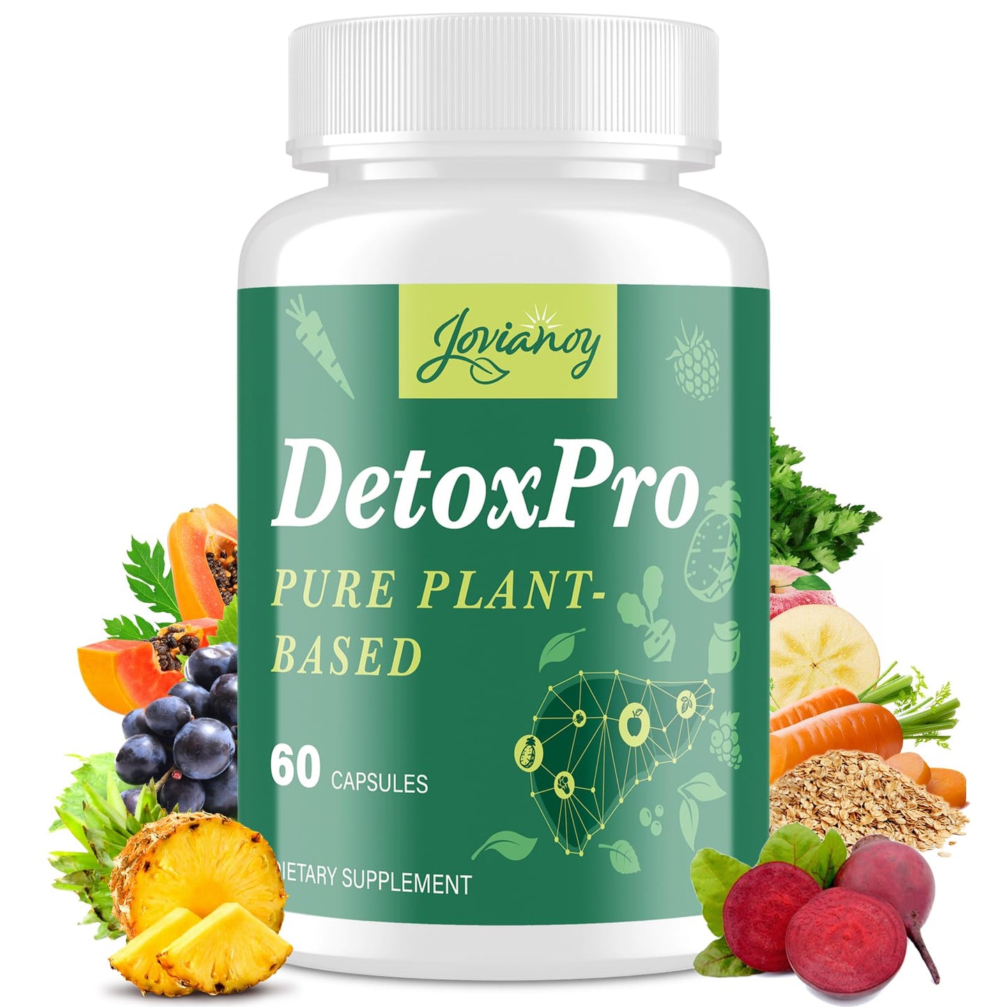 Jovianoy 1000 MG Detox & Cleanse Capsules, 60 Count