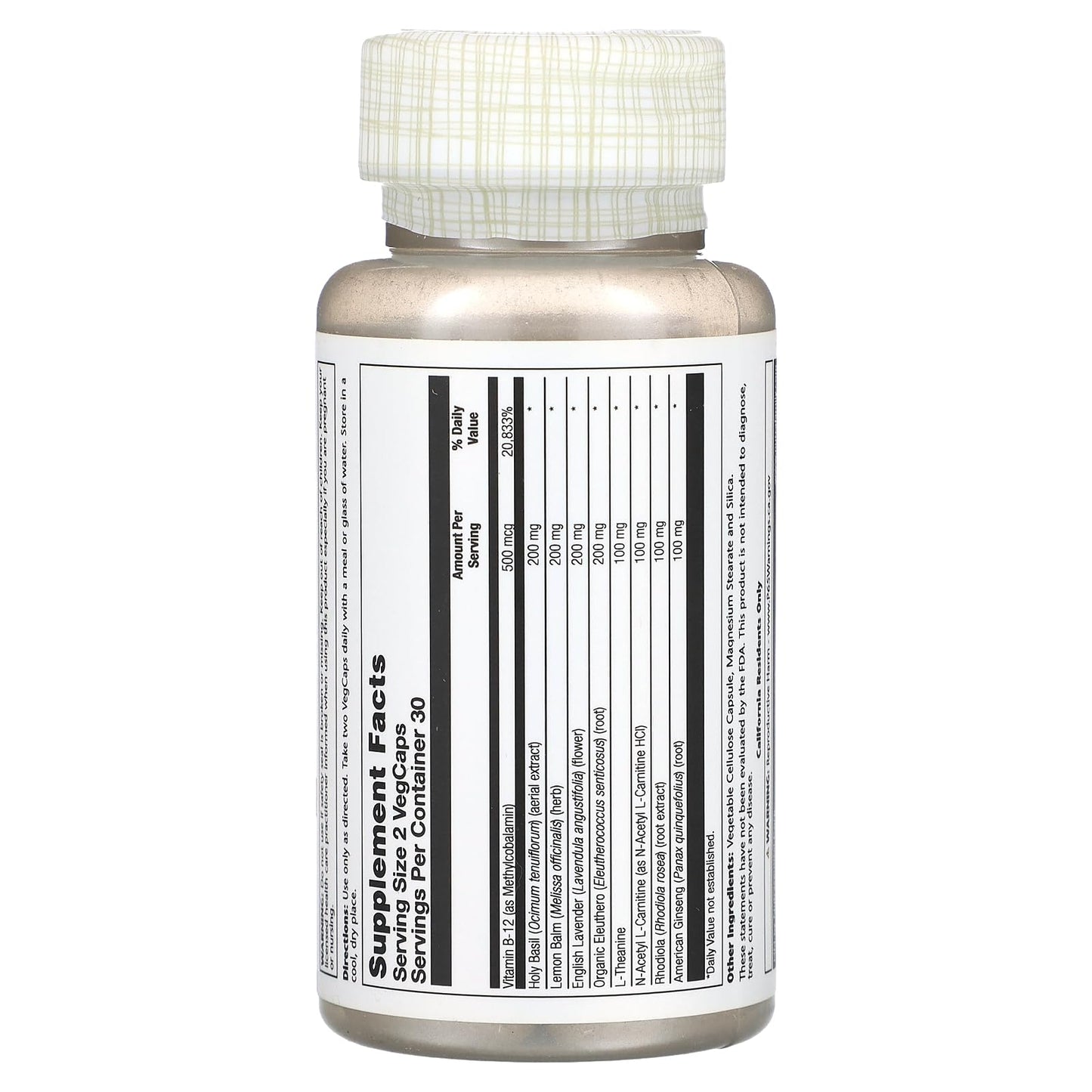 SOLARAY Total Calm Advanced Veg Capsules Capsule 60 Count