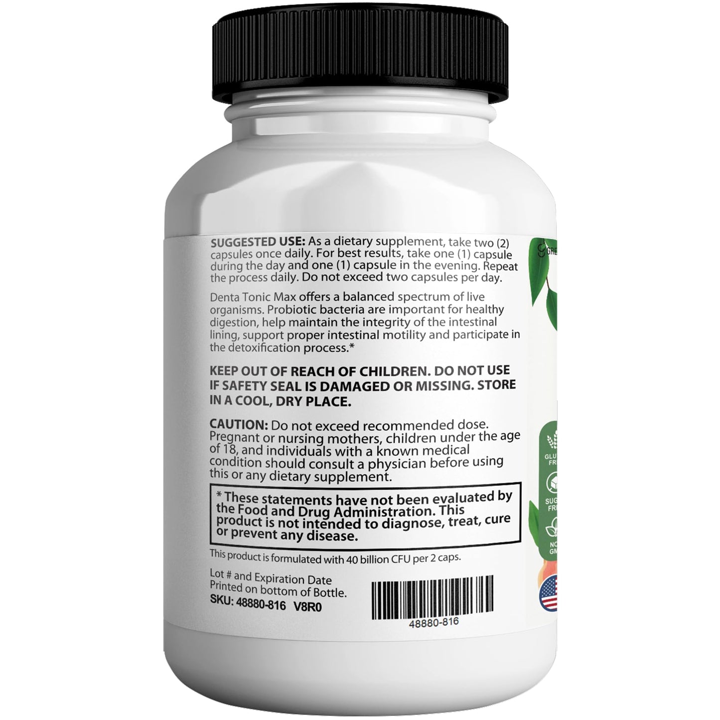 GREENVIFY Denta Tonic Max Probiotic Supplement, 120 Capsules