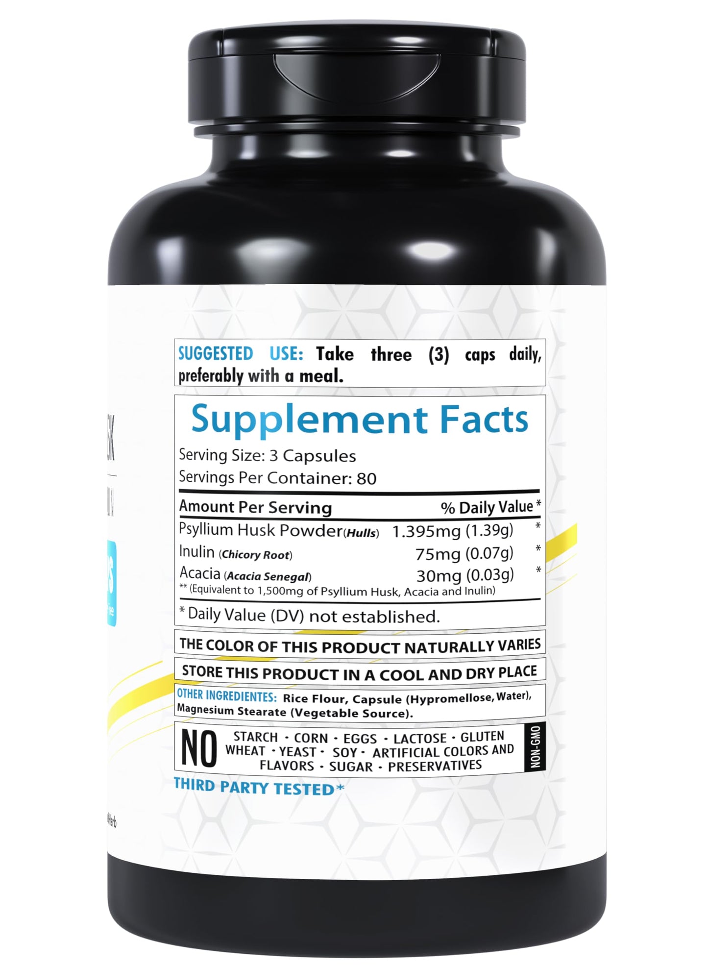 Healthfare Psyllium Husk Capsules 1500mg, 480 Capsules