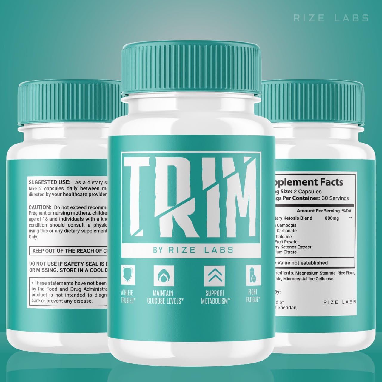 Rize Labs Trim Supplement Capsules, 180 Capsules