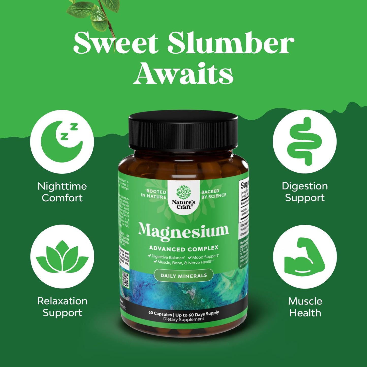 Natures Craft High Absorption Magnesium Complex Capsule, 60 Capsules