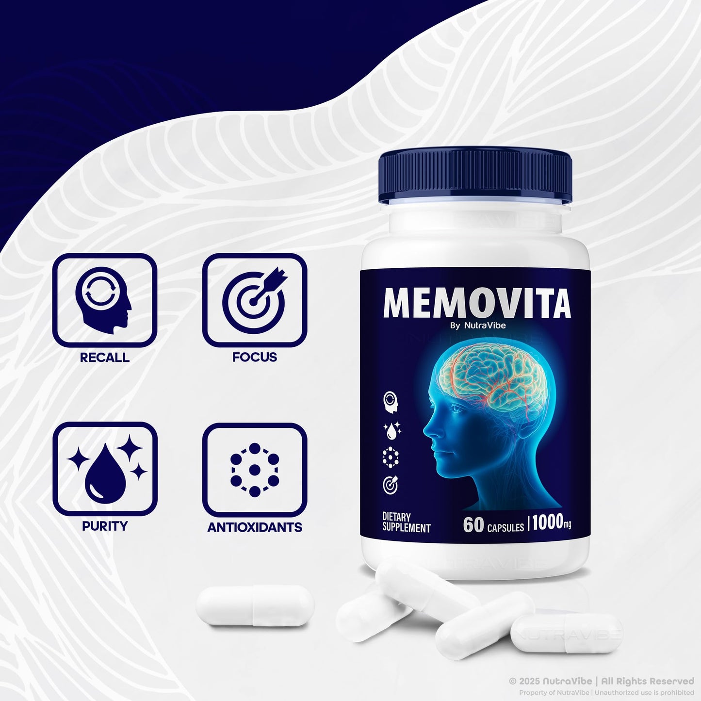 NutraVibe Memovita Memo Vita Master Formula Capsules, 60 Capsules