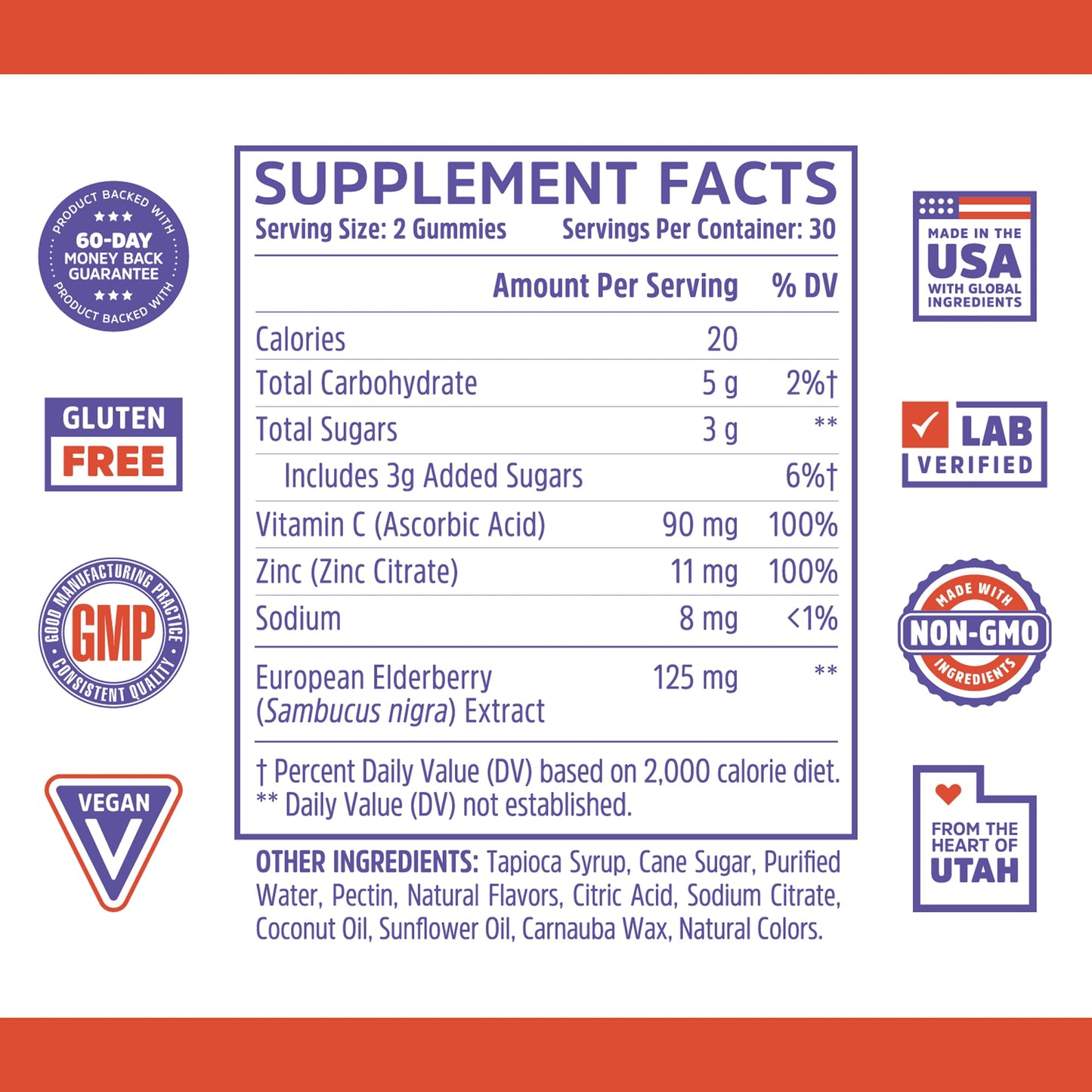 ZHOU Immune Support Bundle Gummies, 120 Count (60 Elderberry & 60 Vitamin C)