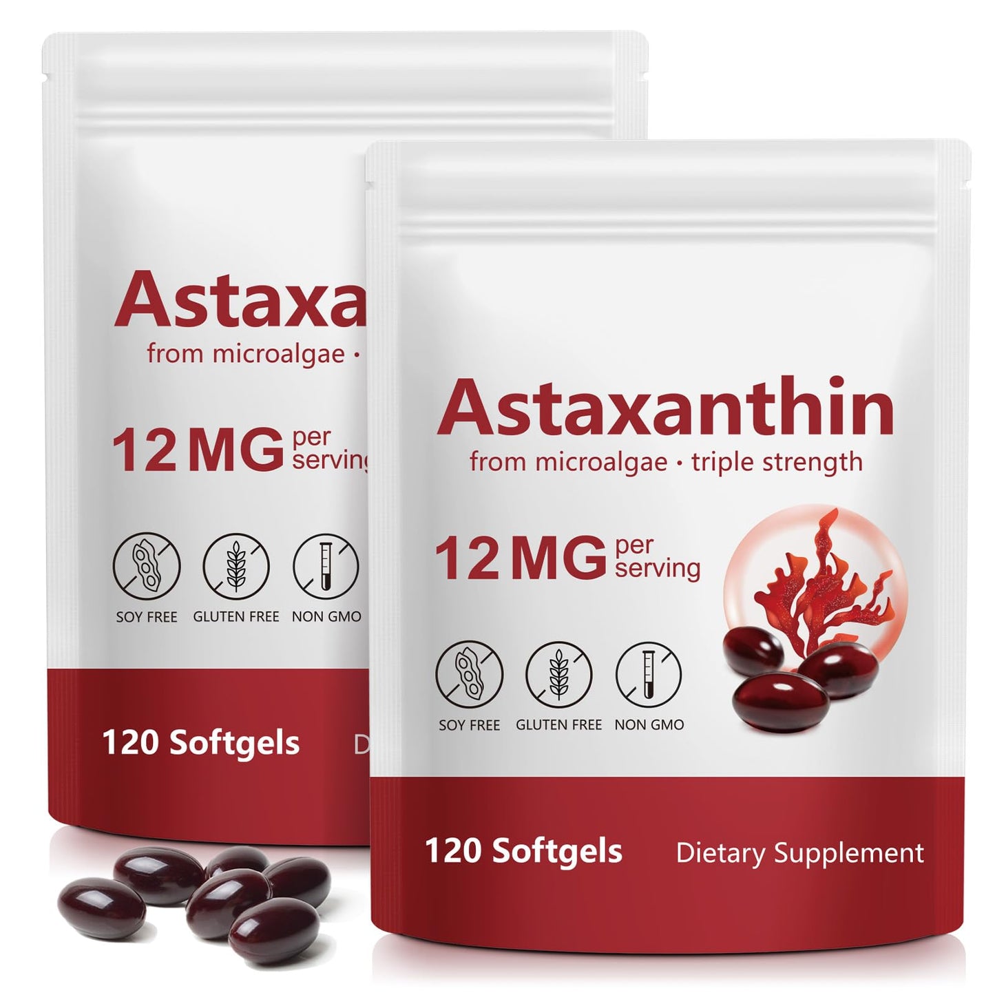 Tiuedu Astaxanthin 12mg Capsules, 240 Capsules