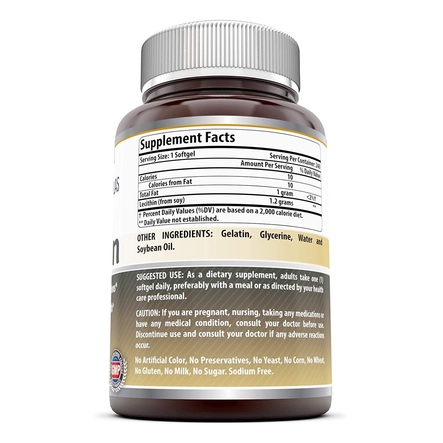 Amazing Nutrition Lecithin 1200 Mg Softgels, 240 Count