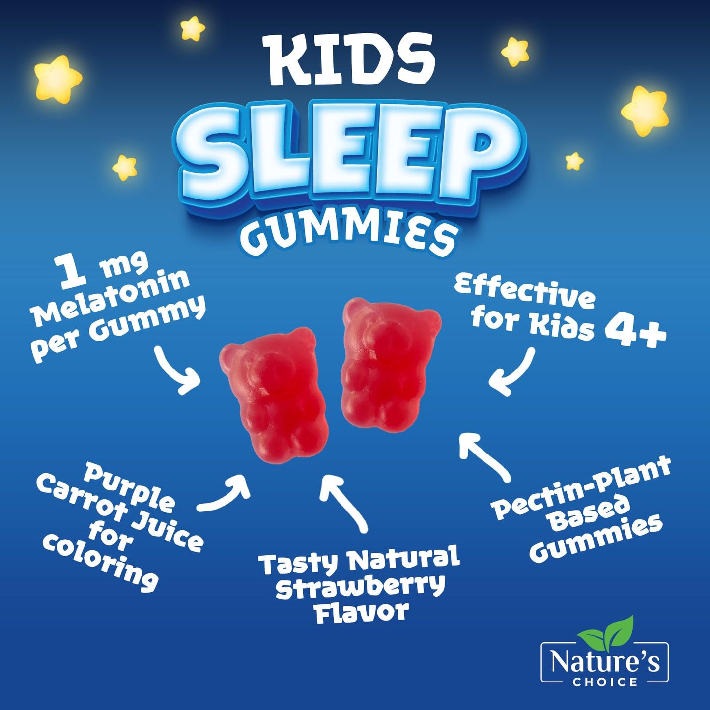 Nature's Choice Kids Melatonin Gummies 2mg Per Serving, 120 Gummies