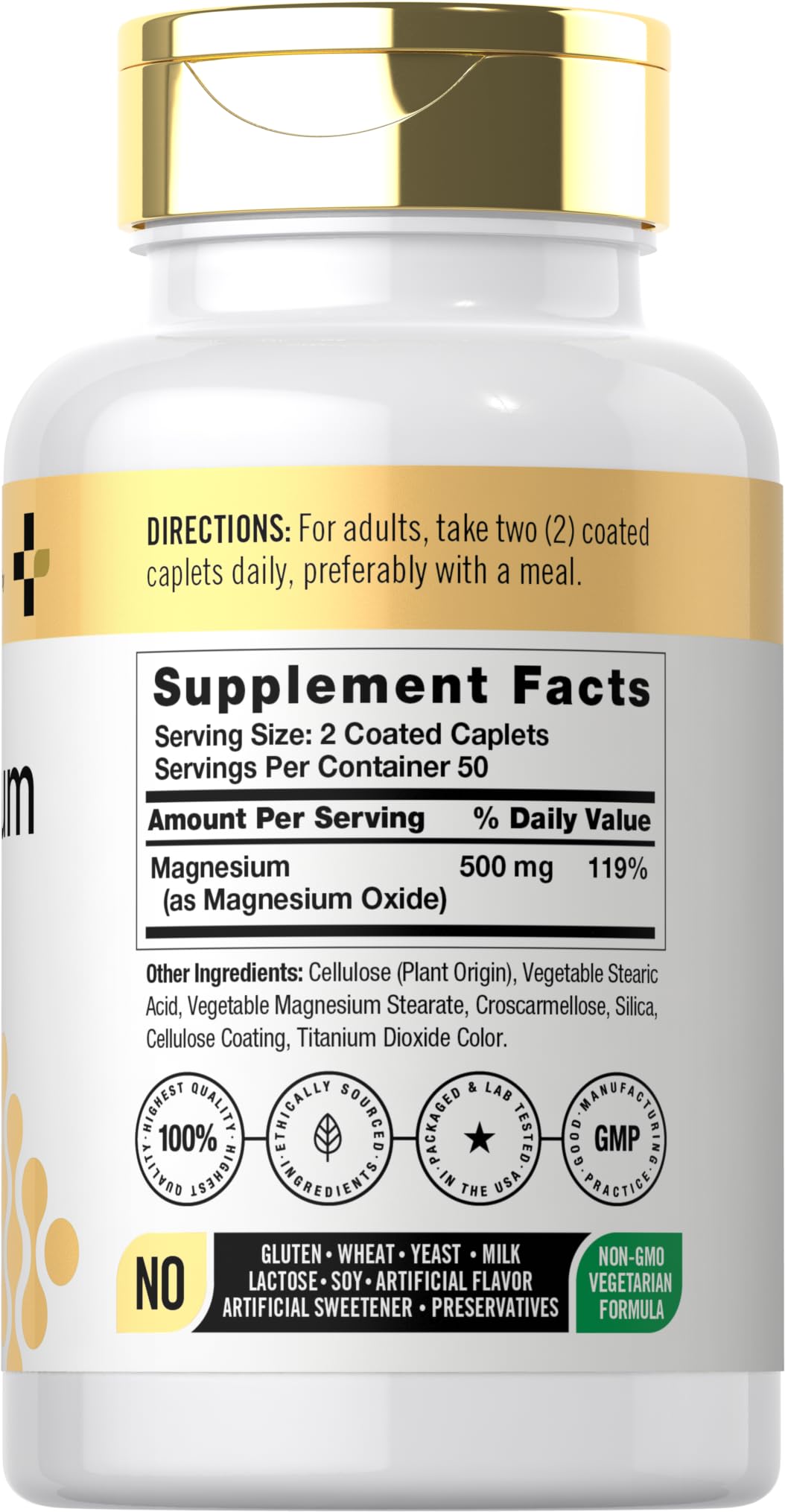 Doctor's Way Magnesium Supplement 500mg Caplets 100 Count