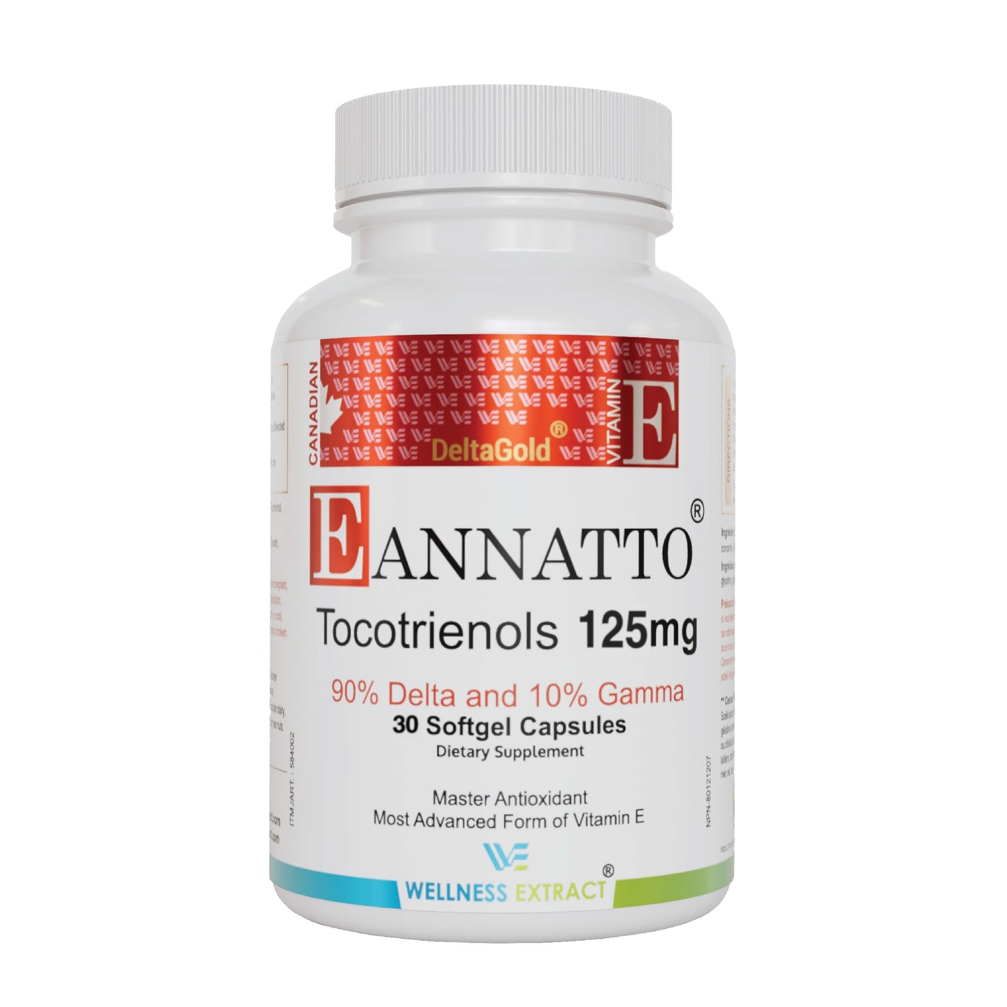 WELLNESS EXTRACT Eannatto Tocotrienols Vitamin E Supplements Softgels, 30 Count