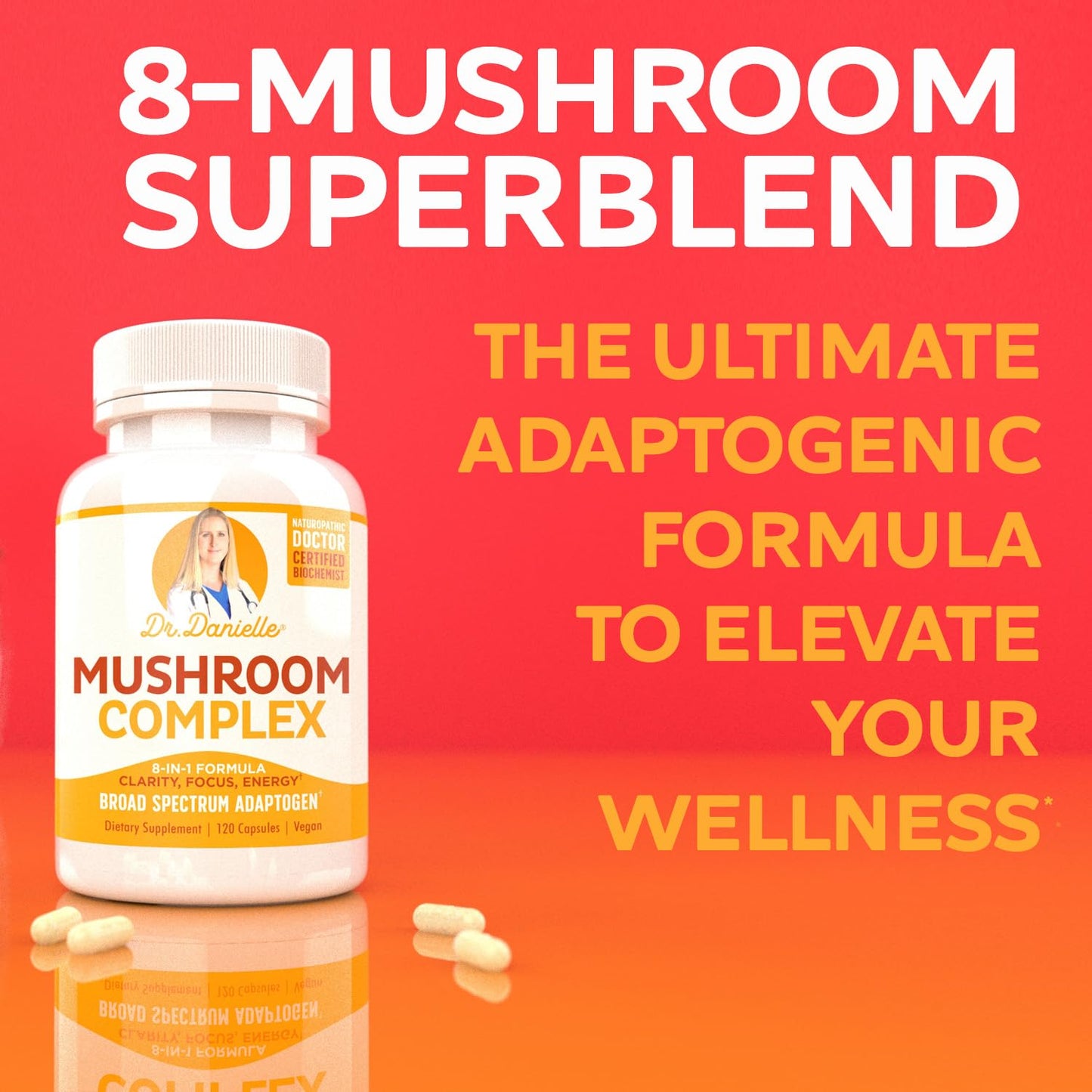 Doctor Danielle Organic Mushroom Complex Supplement Capsule, 120 Count