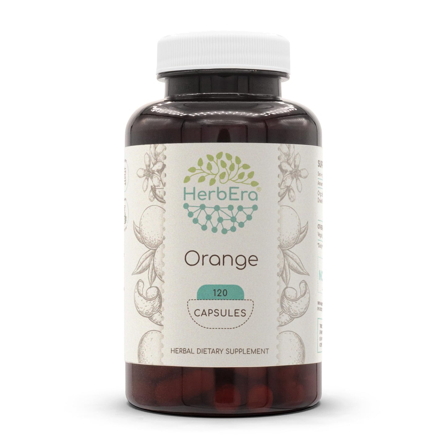 HerbEra Orange Peel 500 mg Capsules, 120 Count