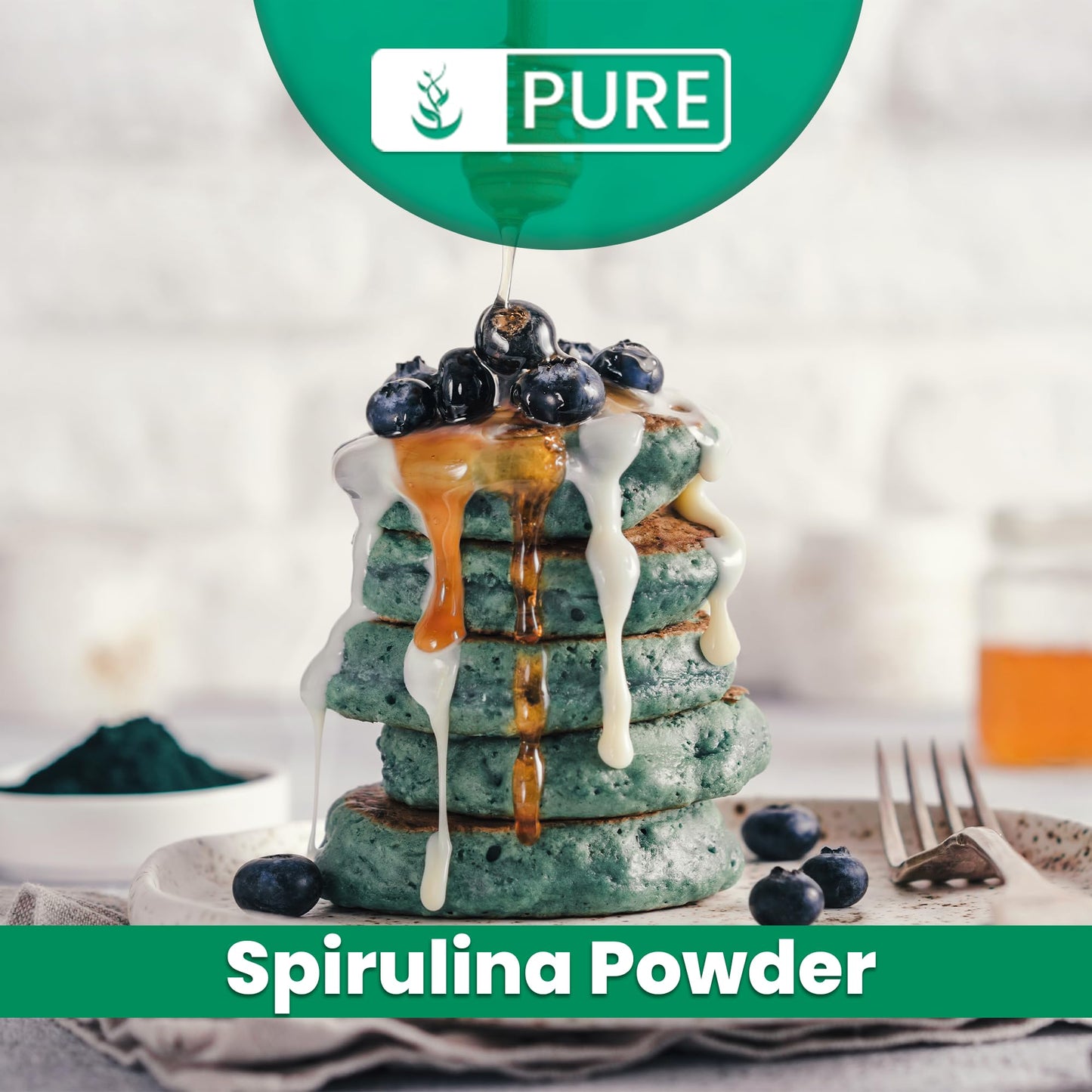 PURE ORIGINAL INGREDIENTS Spirulina Powder Plant-Based Complete Protein, Non-GMO 8 Ounce