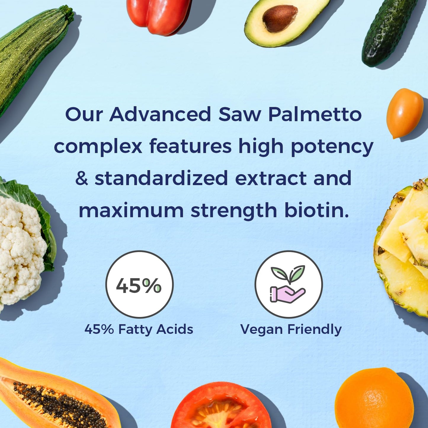 Vitalitown Saw Palmetto for Men 1500 mg with Pumpkin Seed Extract, Biotin 10000 mcg, Urinary and Prostate Support, Hair Growth, DHT Blocker, 60 Capsules