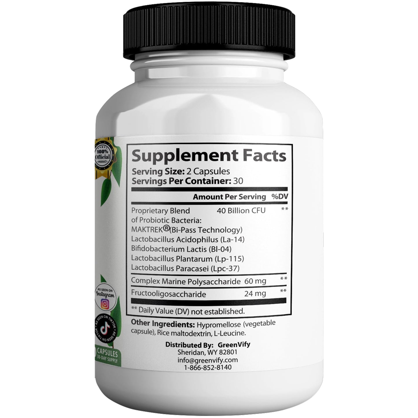 GREENVIFY Denta Tonic Max Probiotic Supplement, 120 Capsules