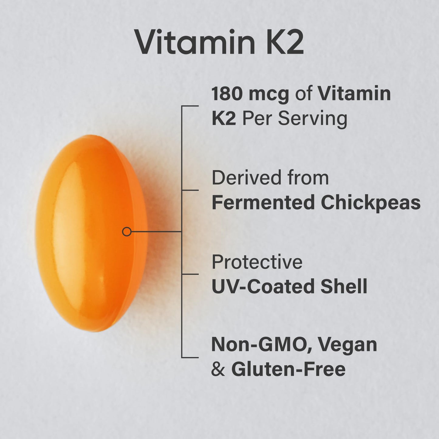 Sports Research Vitamin K2 (MK-7) 180mcg w/Coconut MCT Oil Softgels, 60 Count