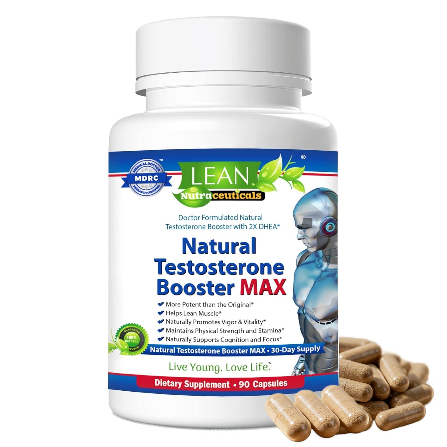 LEAN Nutraceuticals Testosterone Booster for Men Capsule 90 Count