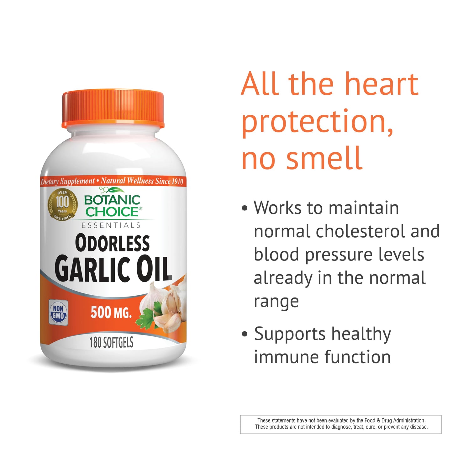 Botanic Choice Odorless Garlic Oil Softgels 180 Count