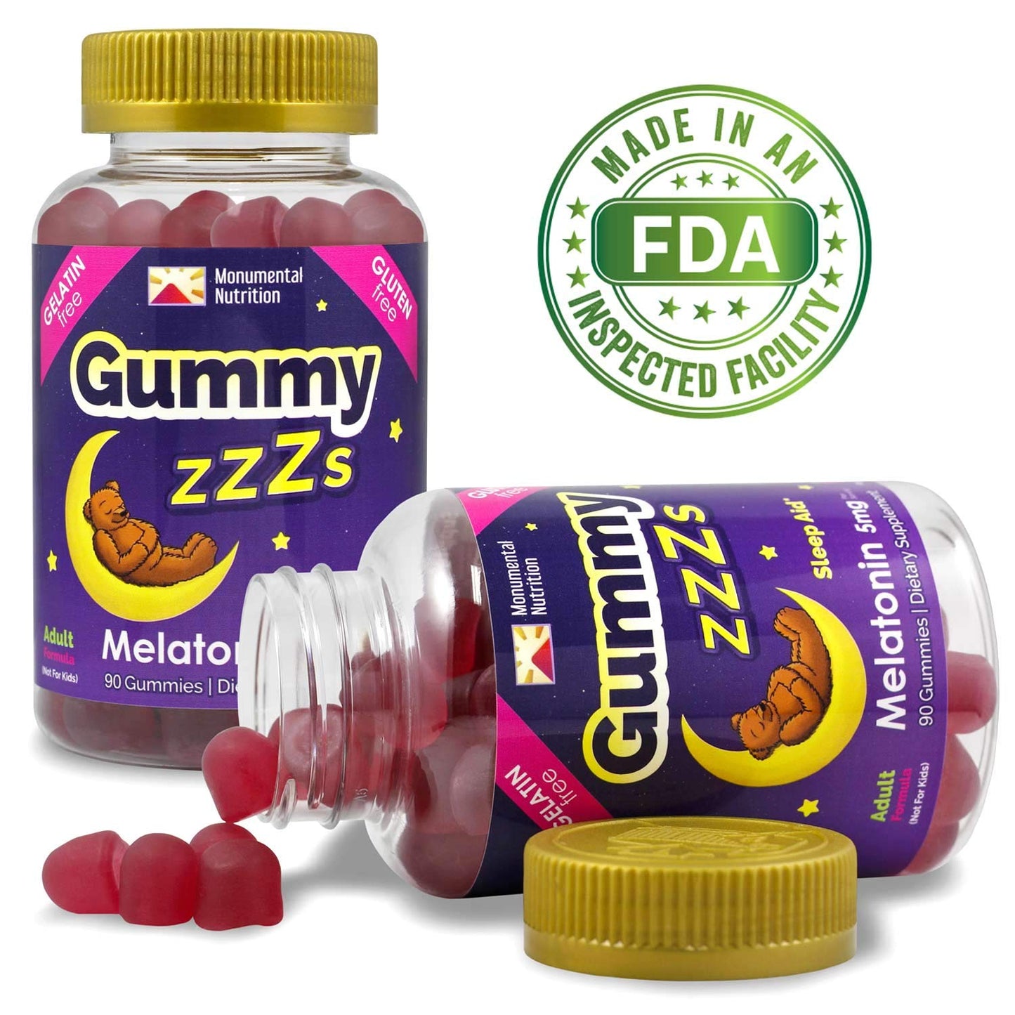 Monumental Nutrition ZZZs Melatonin Sleep Gummies 5 mg, 90 Count