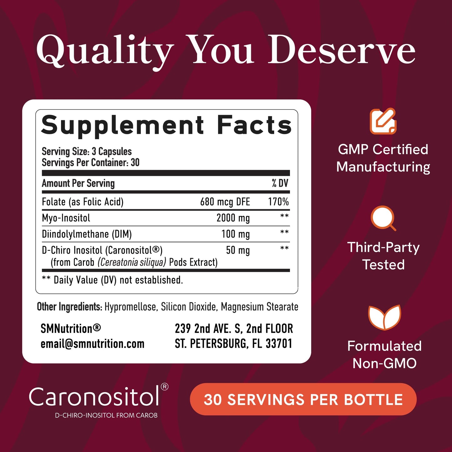 SMNutrition Ovarian Support for Hormone Balance for Women DIM Capsule 90