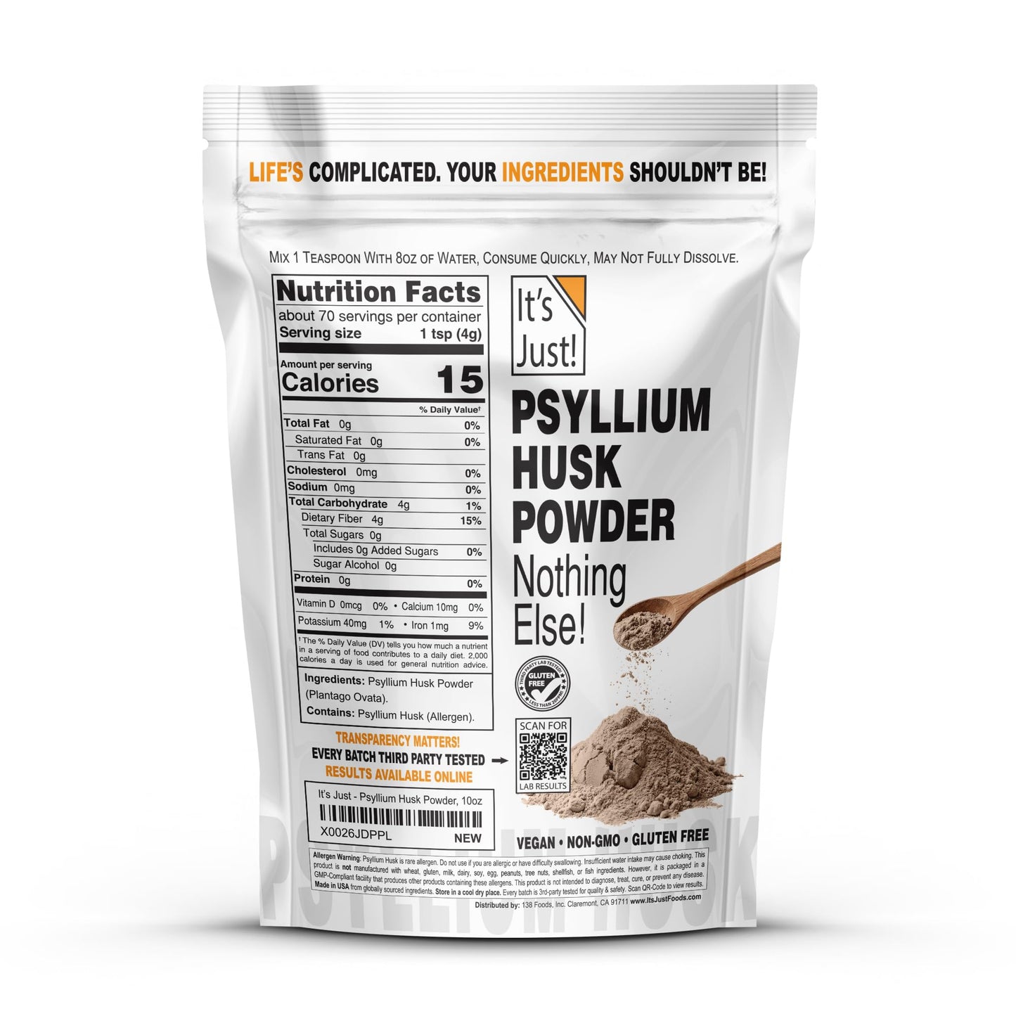 It's Just! Psyllium Husk Powder 10 oz