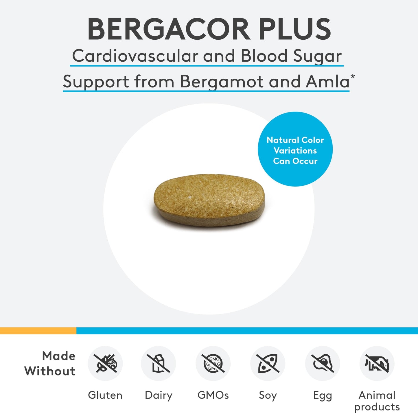 XYMOGEN BergaCor Plus - Heart & Cardiovascular Support - 8 mg Bergamot & 500 mg Amla Superfruit - Vegetarian, Gluten-Free & Non-GMO, 60 Tablets