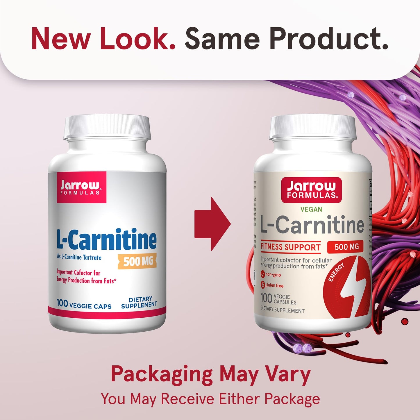 Jarrow Formulas L-Carnitine 500 mg Capsule, 100 Count