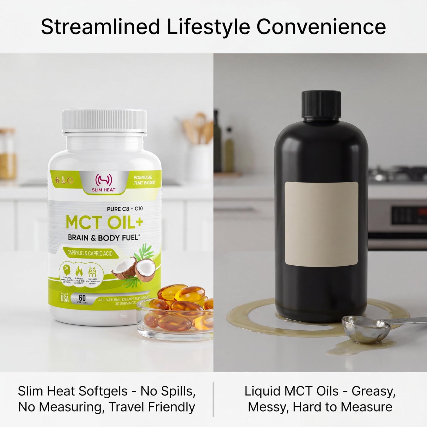 Slim Heat MCT Oil Softgel 2000mg, 60 Count