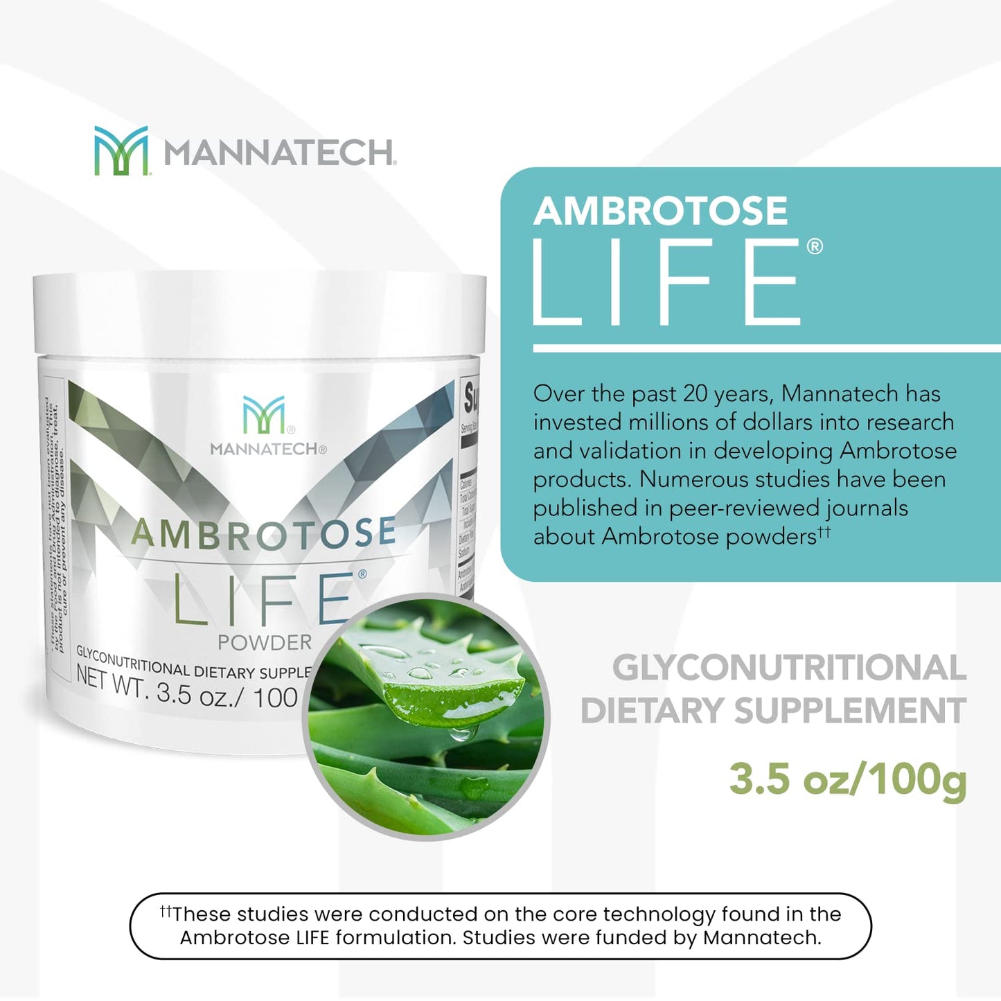 Mannatech Ambrotose Life Powder 3.5 oz