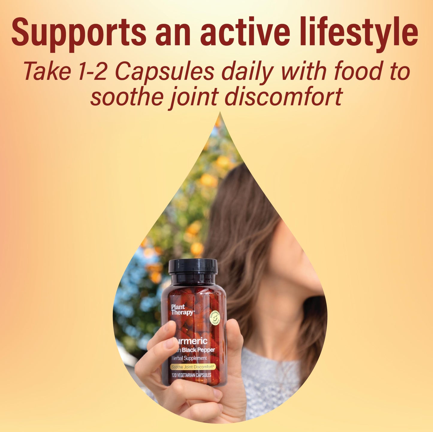 Plant Therapy Turmeric Black Pepper Supplement Capsules, 120 Vegetarian Capsules