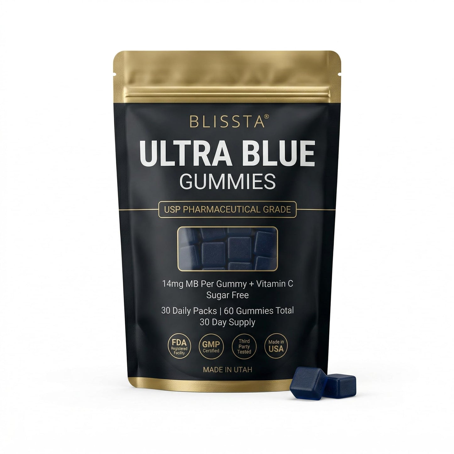 Blissta Ultra Blue Methylene Blue Gummies 60 Gummies