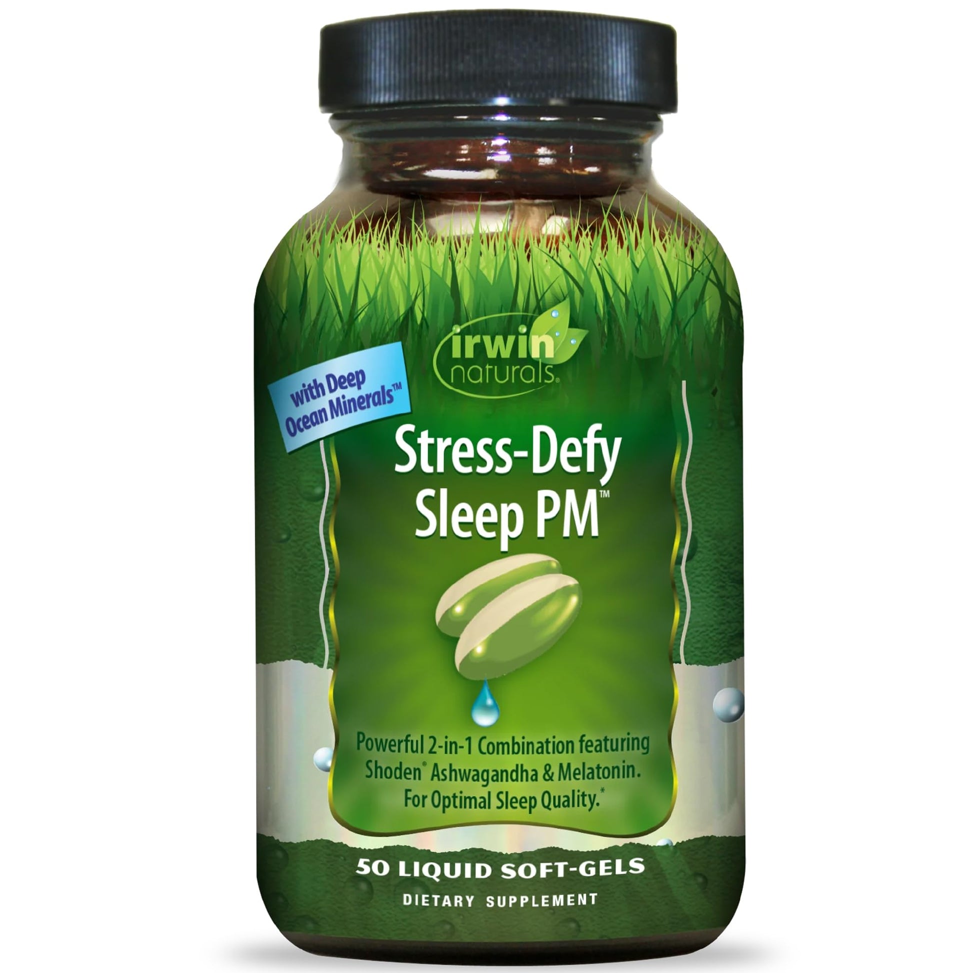 Irwin Naturals Stress-Defy Sleep PM Shoden Ashwagandha Softgels 50