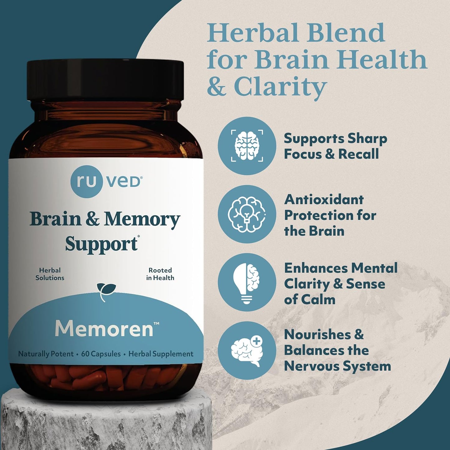 R-U VED Memoren Bacopa Monnieri Capsules, 60 Count