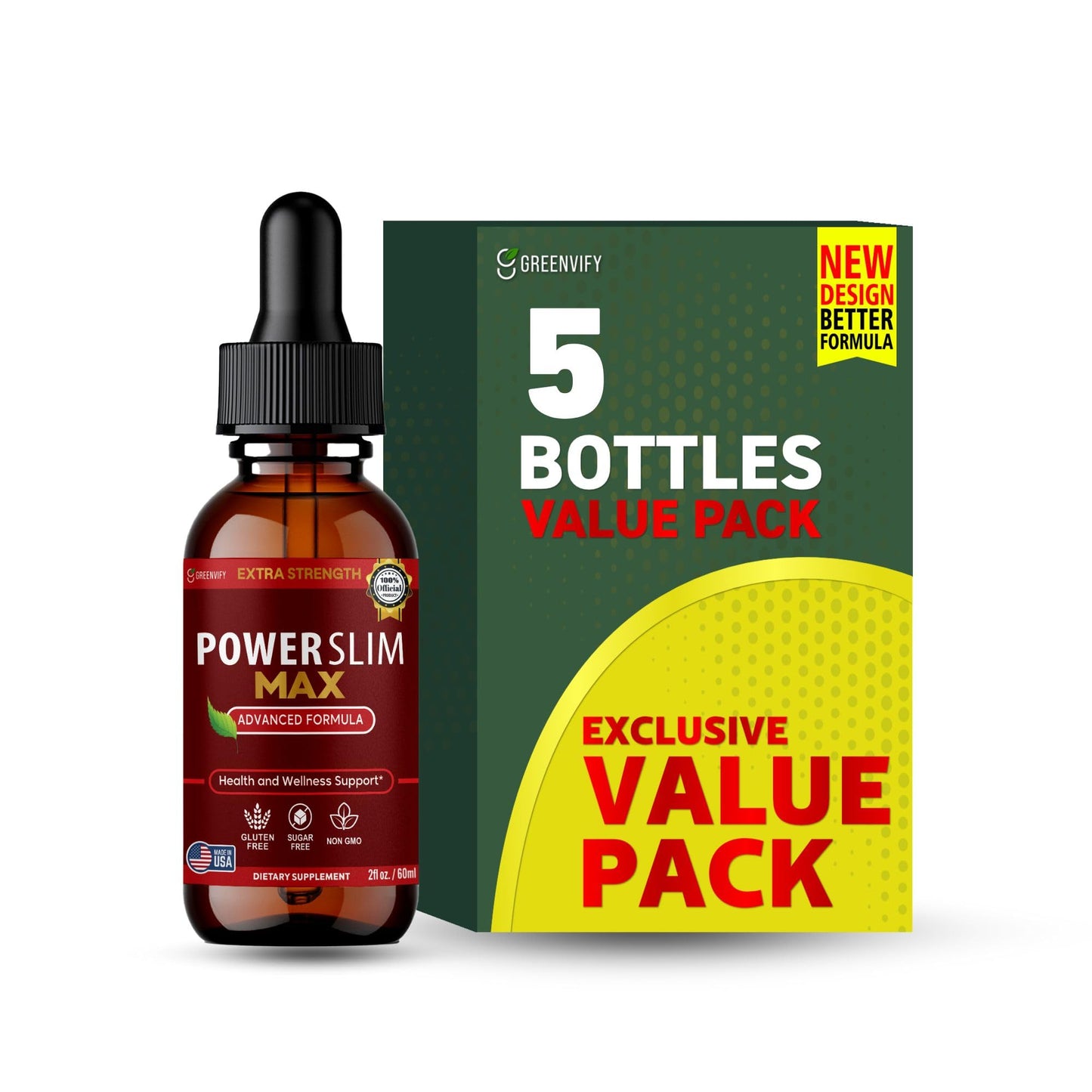 GREENVIFY Power Slim Max Extra Strength Advanced Formula Dietary Supplement 60 Capsules