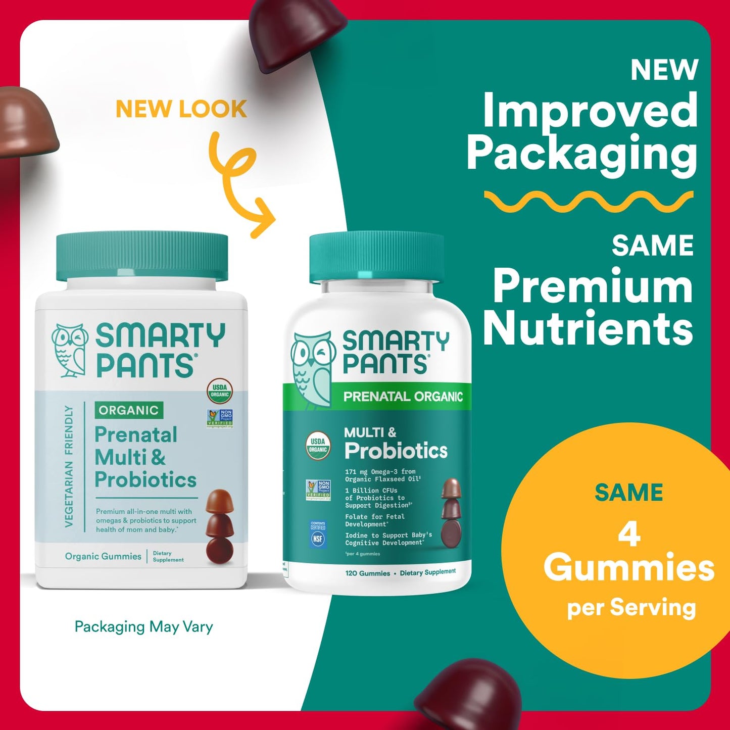 SmartyPants Organic Prenatal Vitamins for Women Gummy 1 Count