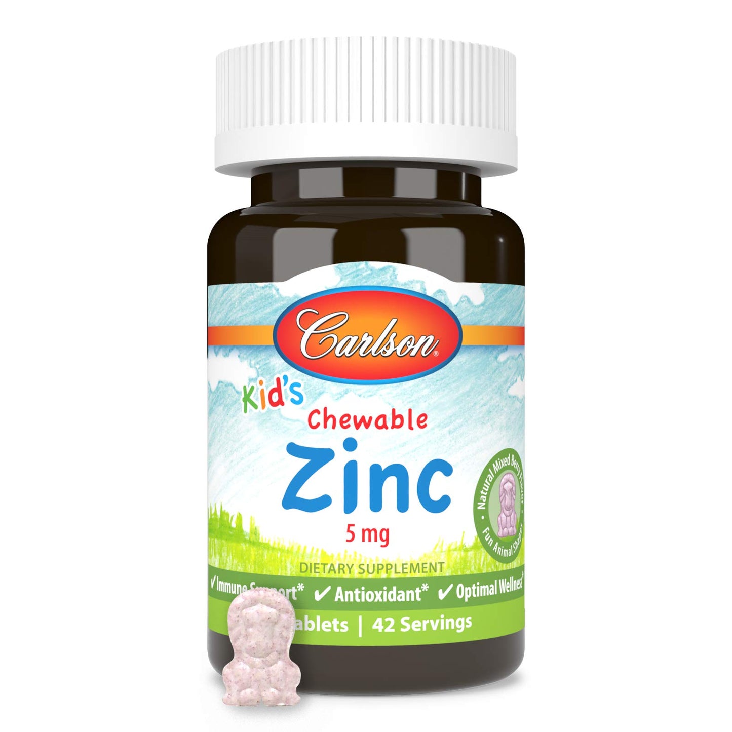 Carlson Kid's Zinc Tablet, 42 Tablets