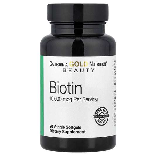 California Gold Nutrition Biotin, 10,000 mcg d-Biotin Softgels, 90 Softgels