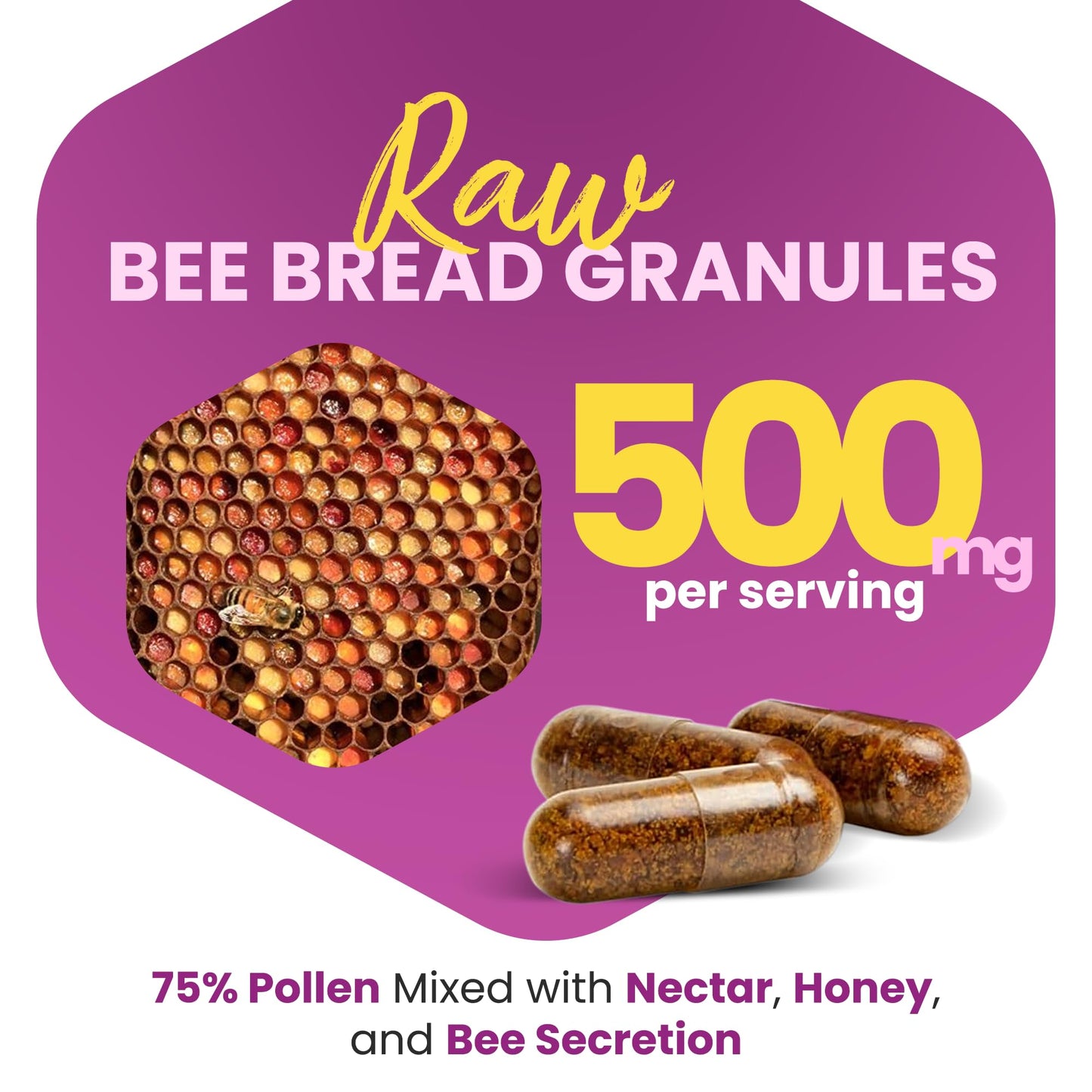 HONEYBEEZONE Bee Bread & Bee Propolis Capsules 120 Capsules