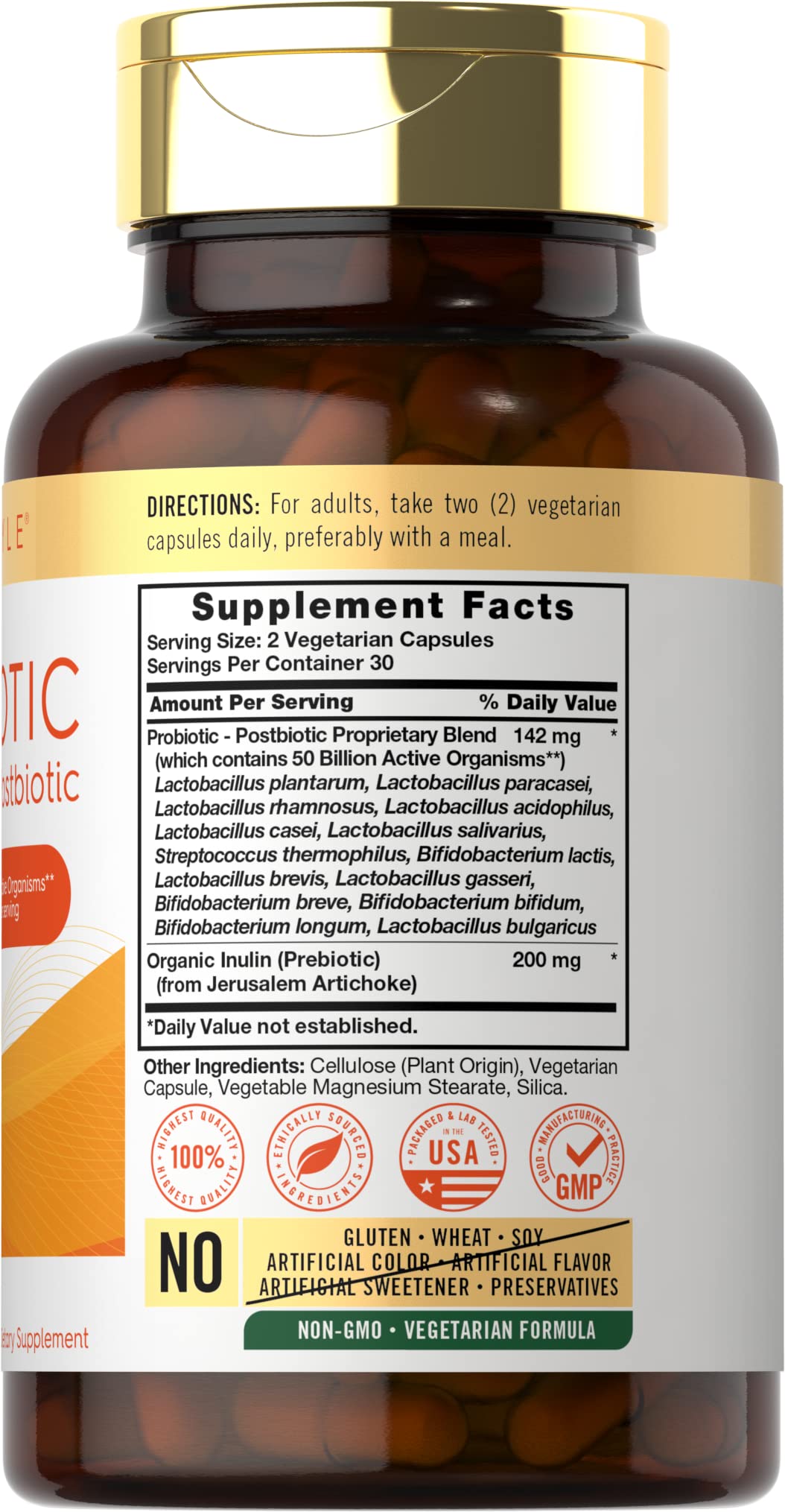 Carlyle Probiotic for Women and Men 50 Billion CFU Capsules, 60 Count