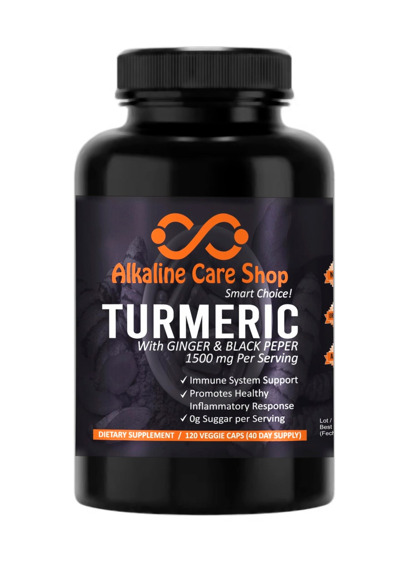 Alkaline Care Shop Turmeric Curcumin Supplement 1500mg with Organic Turmeric, Ginger & Black Pepper Capsule 1 Count