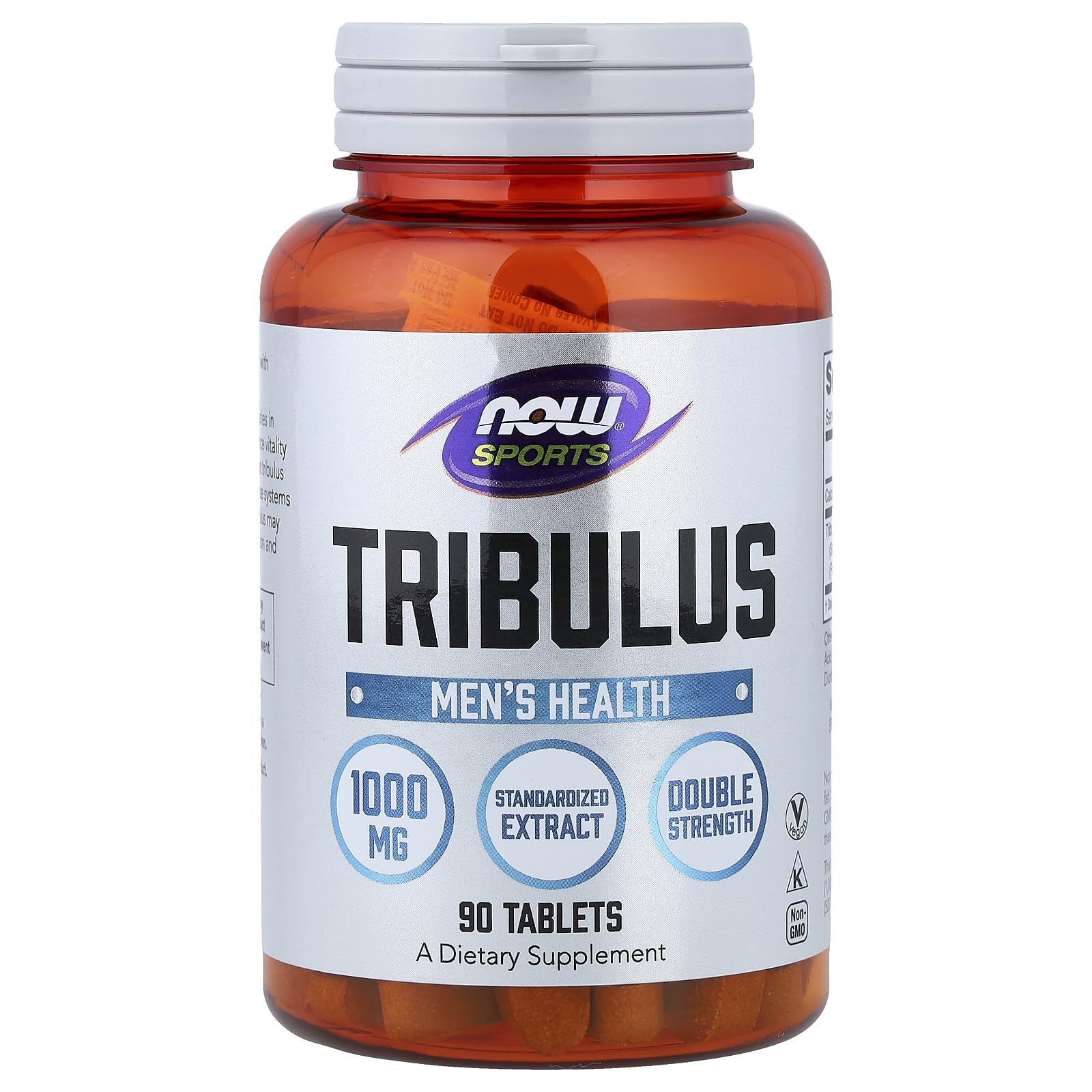 NOW Foods Tribulus (Tribulus terrestris) 1,000 mg Double Strength Men's Health Tablets, 90 Count