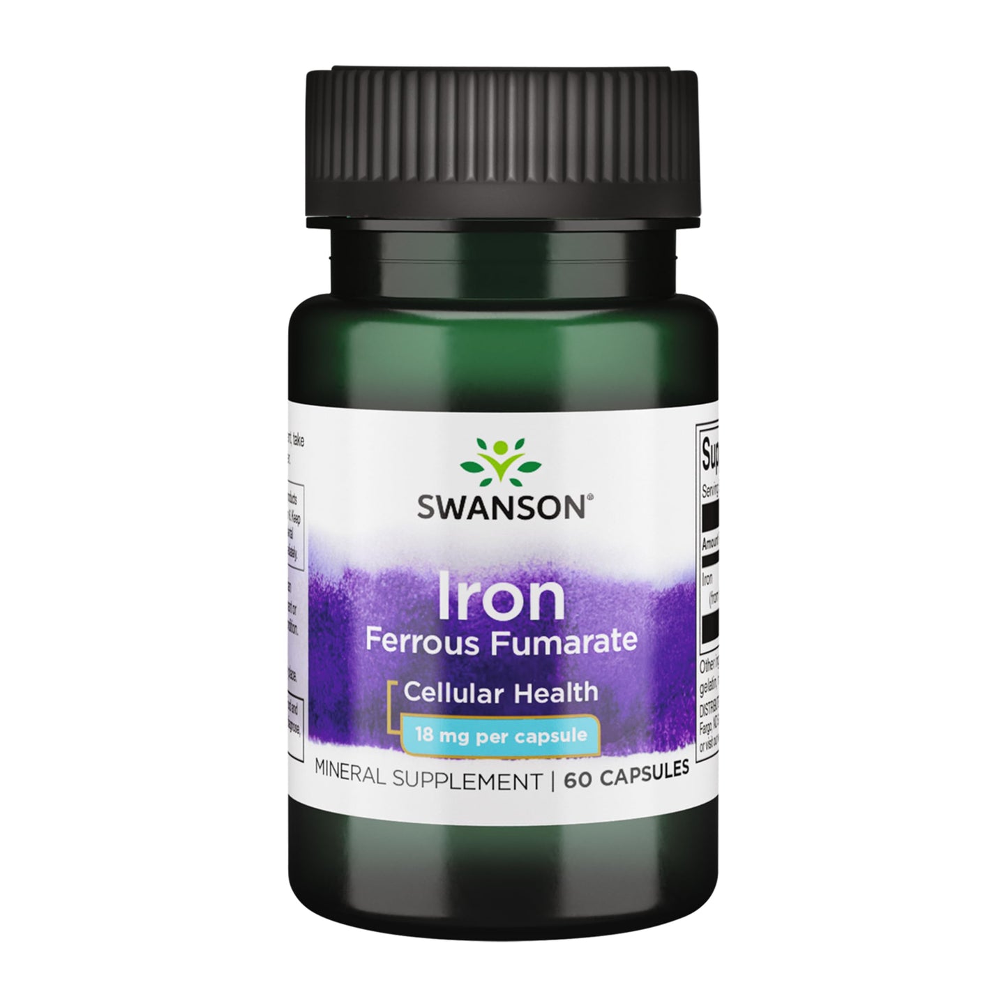 Swanson Iron (Ferrous Fumarate) Capsules, 60 Count