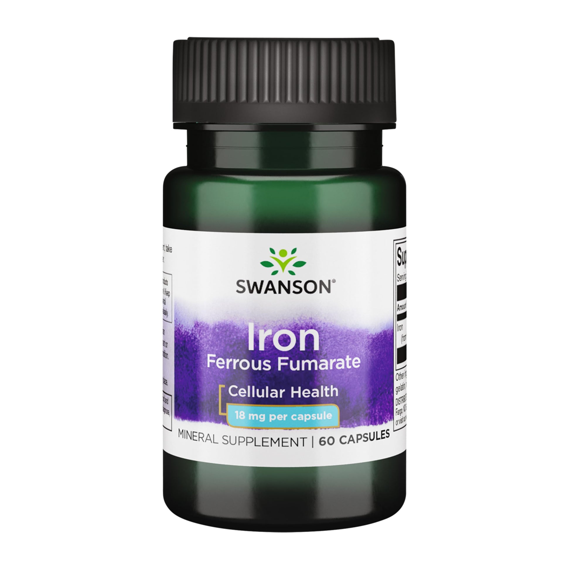 Swanson Iron (Ferrous Fumarate) Capsules, 60 Count