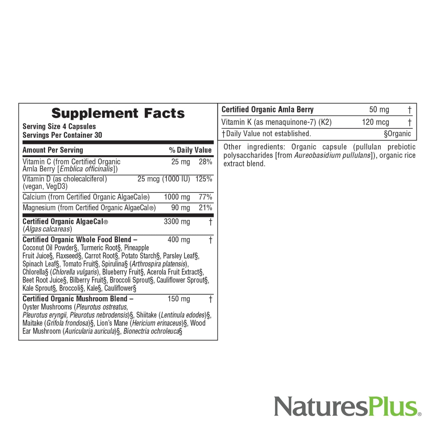 NaturesPlus Source of Life Garden Bone Support Tablets 120