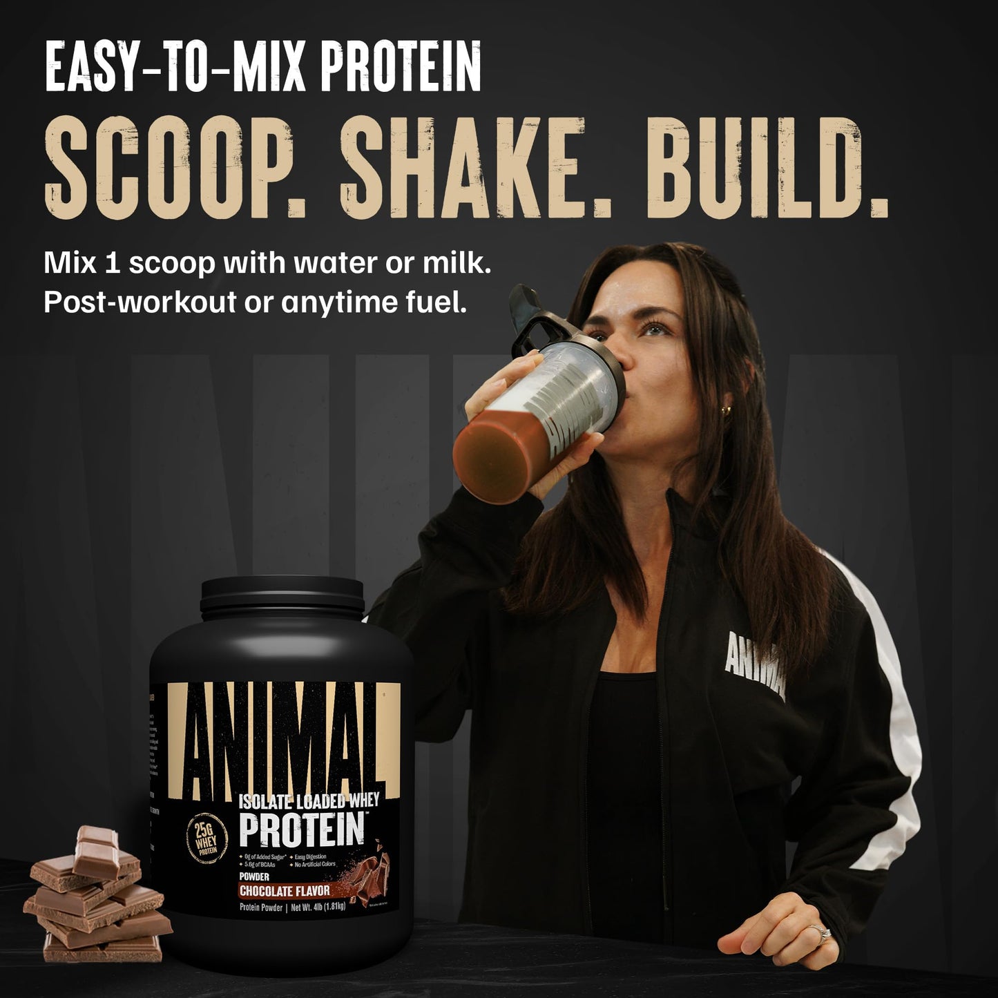 Animal Whey Isolate Protein Powder, Chocolate, 4 lb, 64 Servings
